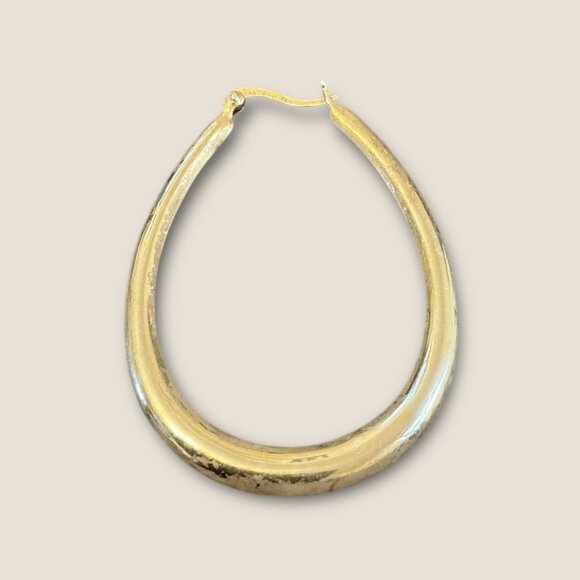 Sterling Silver Teardrop Hoop Earrings - Picture 4 of 7